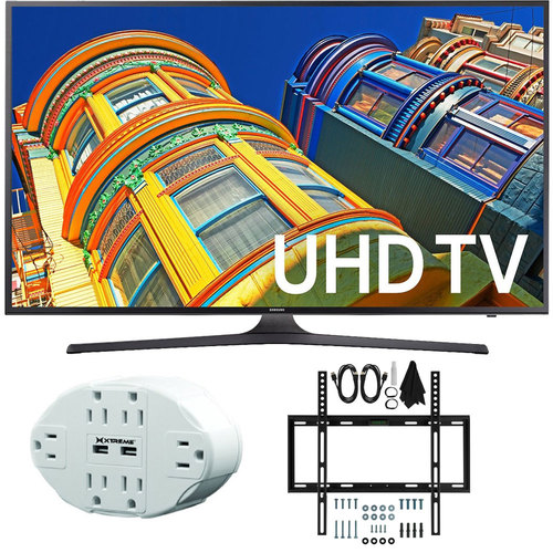 Samsung UN43KU6300 43-Inch 4K UHD HDR LED Smart TV KU6300 Flat Slim Wall Mount Bundle