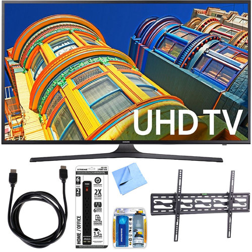 Samsung 65` Class KU6290 6-Series 4K Ultra HD Smart TV w/ Slim Tilting Wall Mount Bundle