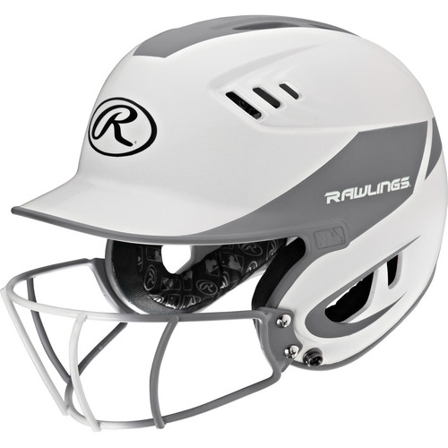 Rawlings Velo Series Senior 2-Tone Home Softball Batting Helmet w/Face Guard