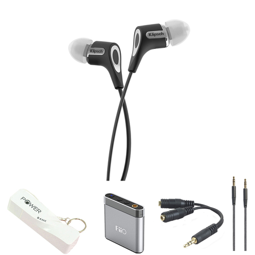 Klipsch R6 In-Ear Headphone (Black) with Headphone Bundle