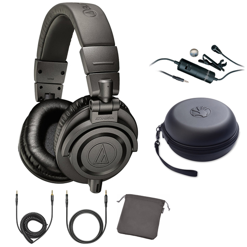 Audio-Technica Limited Edition Professional Studio Monitor Headphones Matte Gray w/ Mic Bundle