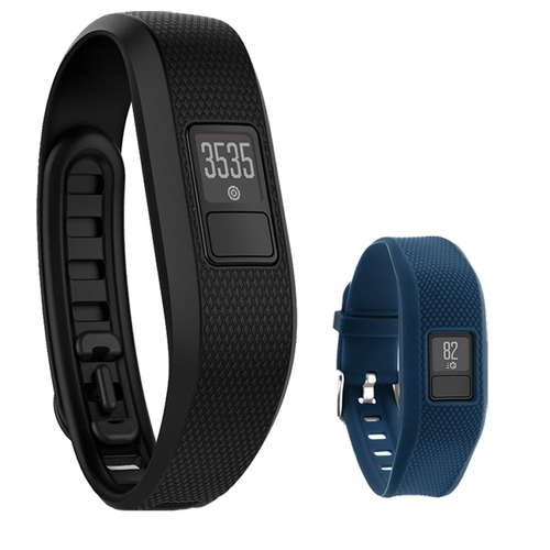 Garmin Vivofit 3 Activity Tracker Fitness Band XL w/ Replacement Wrist Band-Blue