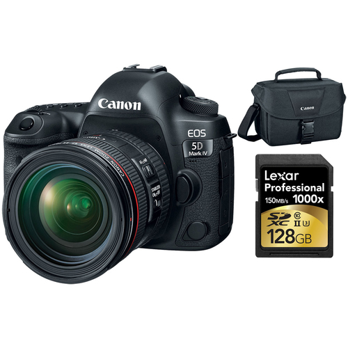 Canon EOS 5D Mark IV 30.4 MP DSLR Camera + EF 24-70mm f/4L IS USM Lens 128GB Bundle