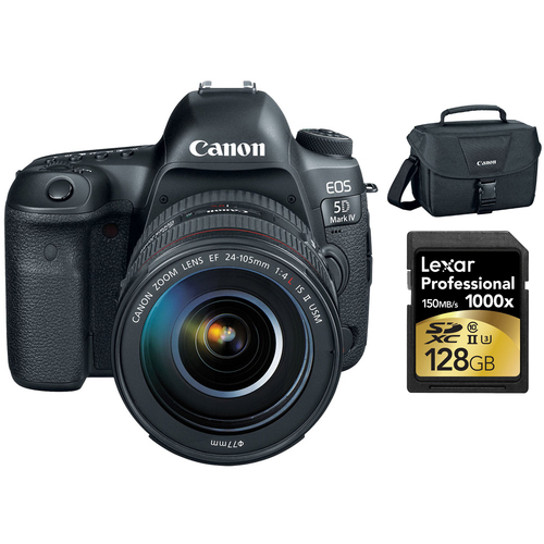 Canon EOS 5D Mark IV 30.4MP DSLR Camera + EF 24-105mm f/4L IS II USM Lens 128GB Bundle