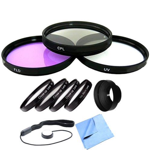 Vivitar 52MM Professional UV CPL FLD Lens Filter + Close-Up Macro Accessory Kit