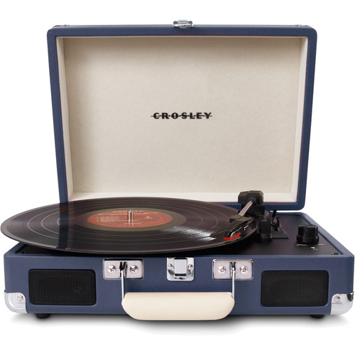 Crosley Cruiser Portable 3-Speed Turntable with Bluetooth - CR8005D-BL (Blue Striped)
