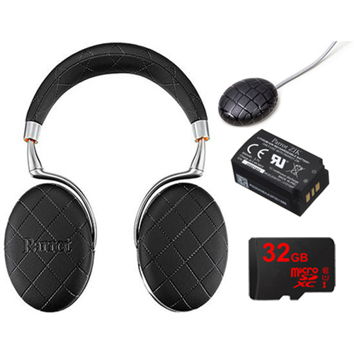 Parrot Zik 3 Wireless Noise Cancelling Headphones Ultimate Bundle (Black Overstitched)
