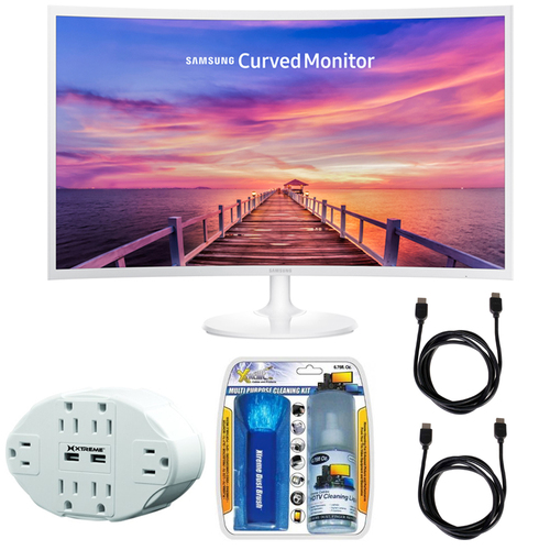 Samsung CF391 Series 32` LED Curved Monitor LC32F391FWNXZA w/ Accessories Bundle