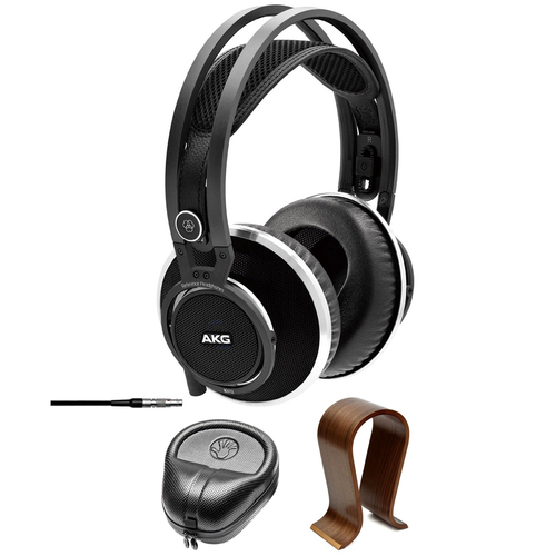 AKG Pro Audio Superior Reference Headphones K812 w/ Wood Headphone Stand Bundle