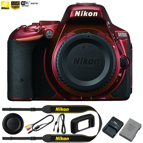 Nikon D5500 Red DX-format Digital SLR Camera Body - (Certified Refurbished)