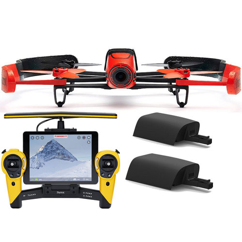Parrot BeBop Drone 14 MP 1080p Fisheye Camera w/ Skycontroller + Battery (Red/Yellow)