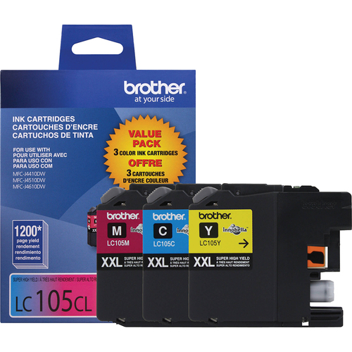 Brother 3 Pack Super High Yield XXL Ink Cartridges - LC1053PKS