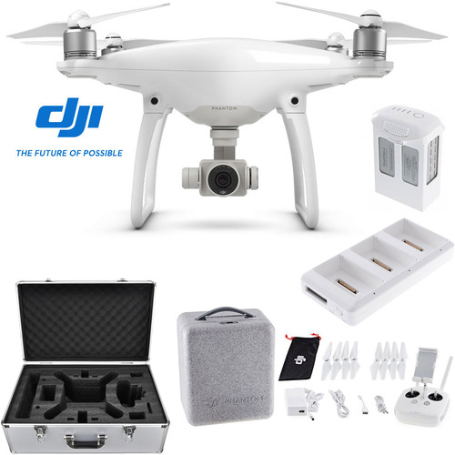 DJI Phantom 4 Quadcopter Drone + Extra Battery Charging Hub and Custom Case