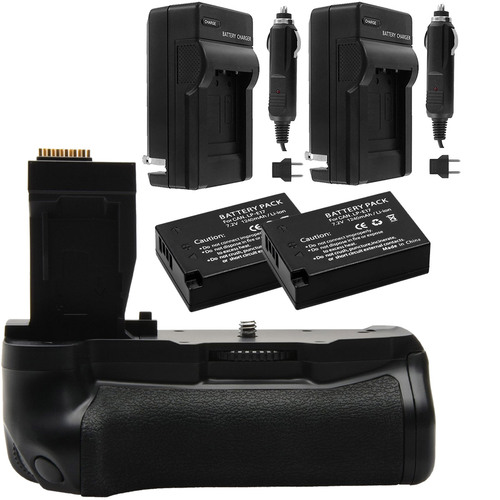 Vivitar Two-Pack 1140mAh Battery & Charger for LP-E17 + T6i/T6s Battery Grip Bundle