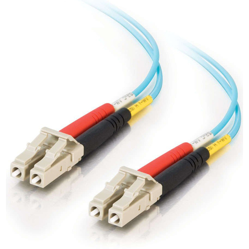 C2G 1m LC-LC 10Gb 50/125 Duplex Multimode OM3 Fiber Cable - Aqua PVC - 33045