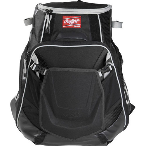 Rawlings Baseball 2 Bat Velo Sports Backpack (Black/Gray) - VELOBK-B