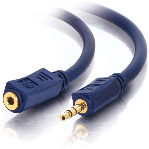 C2G Velocity M/F Stereo Audio Extension Cable (100 Feet, Blue) - 40946