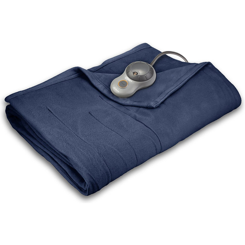 Sunbeam Quilted Fleece Twin Size Electric Blanket - Newport Blue - BSF9GTS-R595