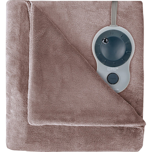 Sunbeam Velvet Plush Heated Blanket, Full Size, Mushroom - BSV9GFS