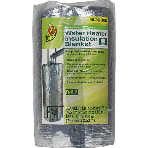 Shurtech Duck Brand 280464 Water Heater Insulation Blanket, 1.8-Inch x 48-Inch x 75-Inch