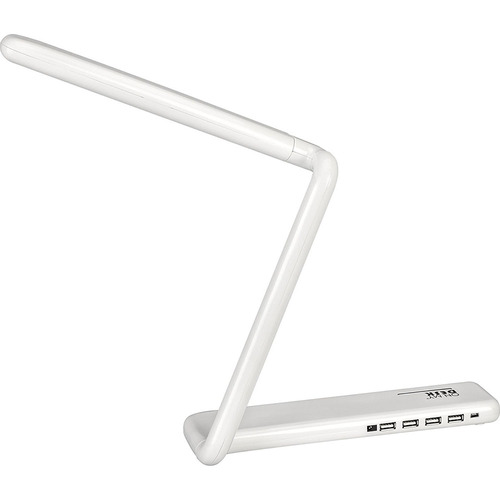 Sima 990011 10.5` Portable White LED Desk Lamp w/ 4 USB Charging Ports