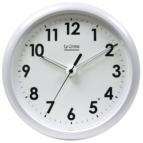 La Crosse Technology Illuminated 10 Inch Clock White Frame - 403-310