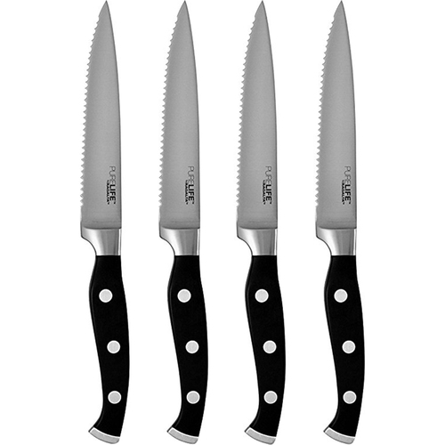 Ragalta PureLife PLSK-150 Forged High Carbon Stainless Steel Steak Knife Set (Black)
