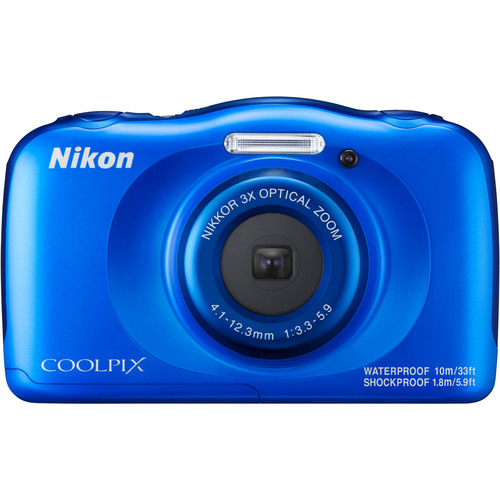 Nikon COOLPIX W100 13.2MP Waterproof Digital Camera 3x Zoom, WiFi, SnapBridge (Blue)