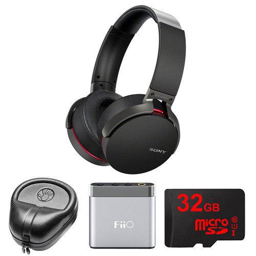 Sony Extra Bass Bluetooth Headphones - Black - MDRXB950BT/B w/ FiiO A1 Amp. Bundle