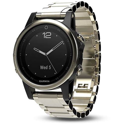 Garmin Fenix 5S Sapphire Multisport 42mm GPS Watch - Champagne with Metal Band