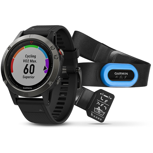 Garmin Fenix 5 Multisport 47mm GPS Watch Performer Bundle - Slate Gray with Black Band