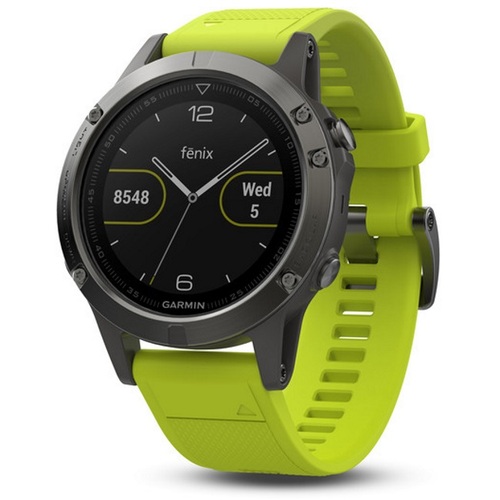 Garmin Fenix 5 Multisport 47mm GPS Watch - Slate Gray with Amp Yellow Band