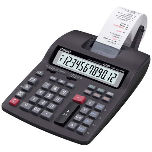 Casio, Inc. Compact Desktop Printing Calculator Black/Red Print 2.4 Lines/Sec - HR150TM