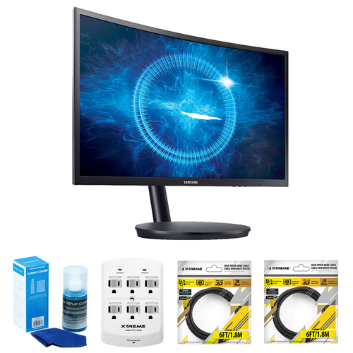 Samsung 24` Black Curved LED 1920x1080 Gaming Monitor w/ Accessory Bundle