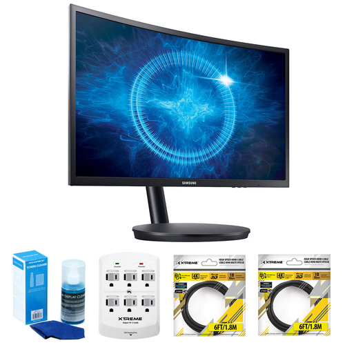 Samsung 27` Black Curved LED 1920x1080 144hz Gaming Monitor w/ Accessory Bundle