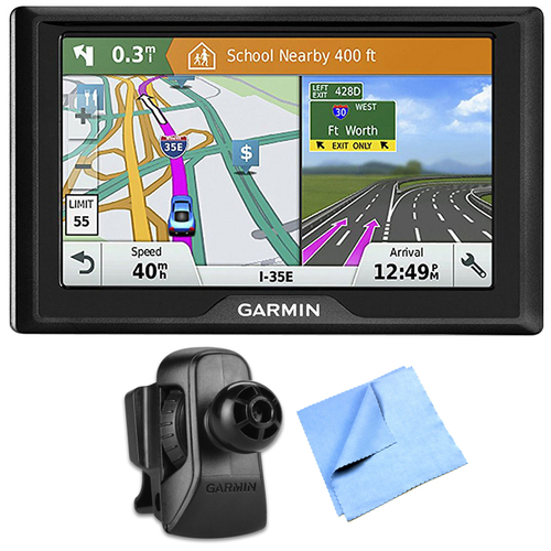 Garmin Drive 51 LM GPS Navigator with Driver Alerts USA w/ Air Vent Mount Bundle