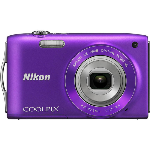 Nikon COOLPIX S3300 16MP 6x Opt Zoom 2.7 LCD - Purple, Refurbished