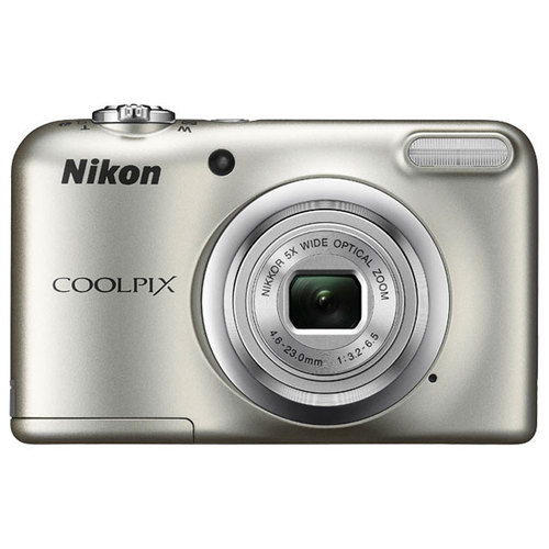 Nikon Coolpix A10 16.1 MP Digital Camera - Silver, 5x Optical Zoom NIKKOR Glass Lens