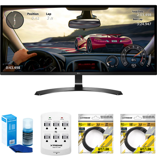 LG 34` WFHD (2560x1080) UltraWide IPS Sleek Cut Freesync Monitor w/Accessory Kit