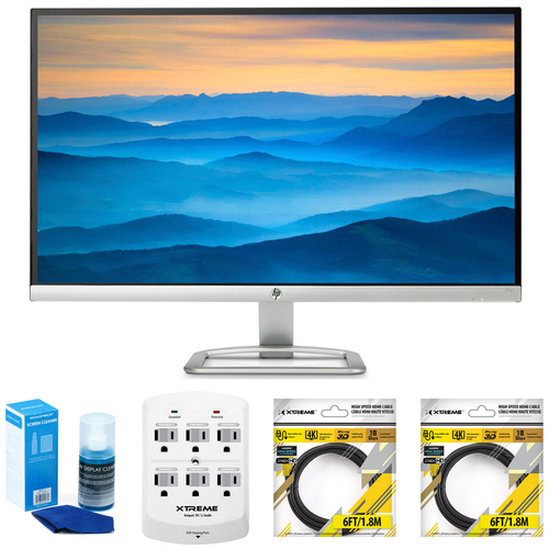 Hewlett Packard 27er 27-Inch IPS LED Backlit PC Monitor w/ Accessories Bundle