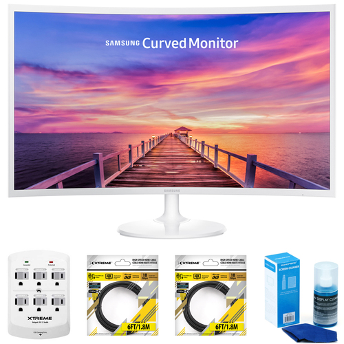 Samsung CF391 Series 32` LED Curved Monitor LC32F391FWNXZA w/ Accessories Bundle