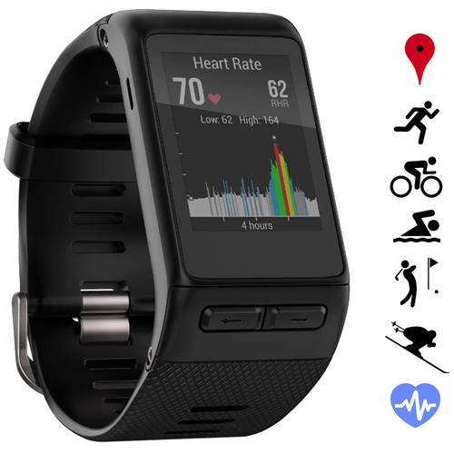 Garmin vivoactive HR GPS Smartwatch - Regular Fit - Black - Certified Refurbished