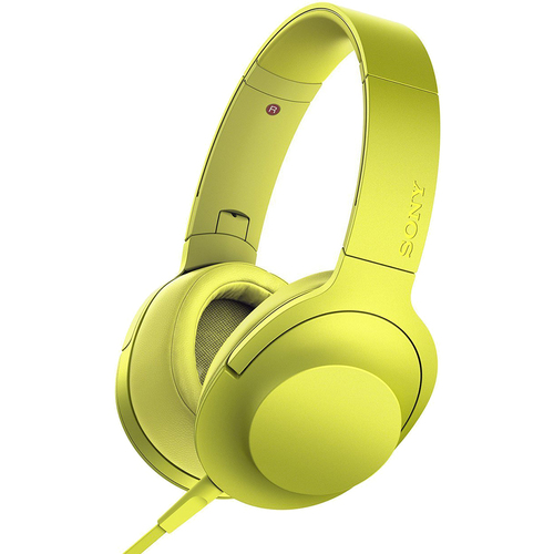 Sony MDR100AAP h.Ear on Premium Hi-Res On-Ear Headphones - Lime Yellow - OPEN BOX