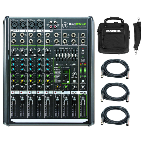 Mackie 8-Channel Professional FX Mixer with USB w/ Pro DJ Bundle
