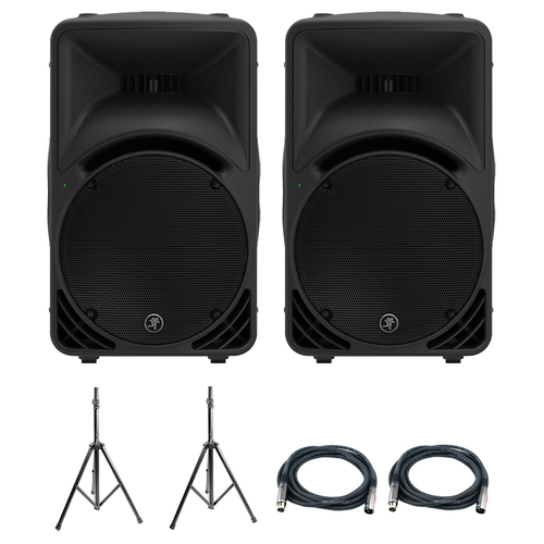 Mackie 2-Pack 1000W High-Definition Portable Loudspeaker w/ Accessories Bundle