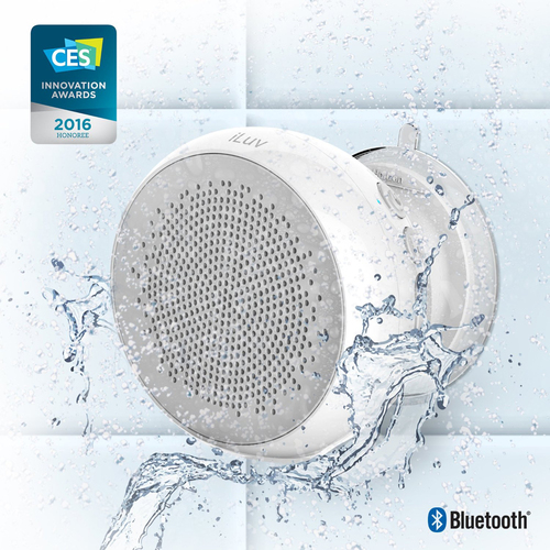 iLuv AUDSHWRWH AUD Bluetooth Shower Speaker w/ Built-in Microphone - White