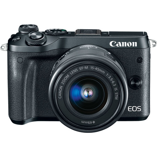 Canon M6 EOS 24.2MP Mirrorless Digital Camera with EF-M 15-45mm IS STM Lens (Black)