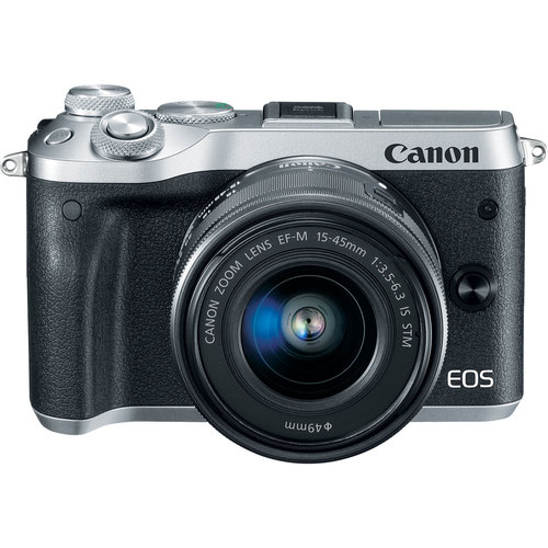 Canon M6 EOS 24.2MP Mirrorless Digital Camera with EF-M 15-45mm IS STM Lens (Silver)