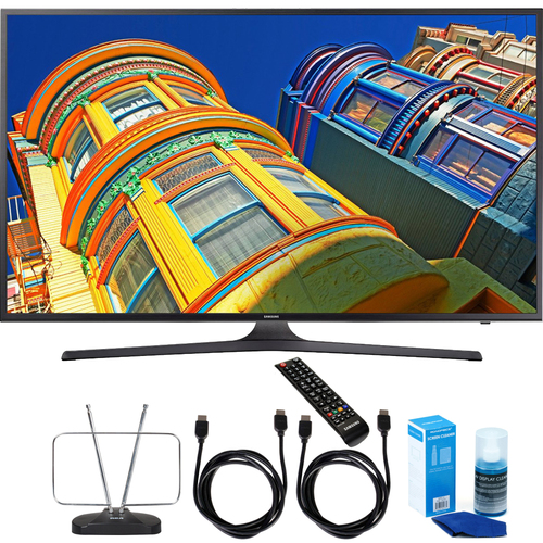 Samsung UN55KU6290 - 55` Smart 4K UHD HDR LED TV with Cord & Clean-Up Bundle