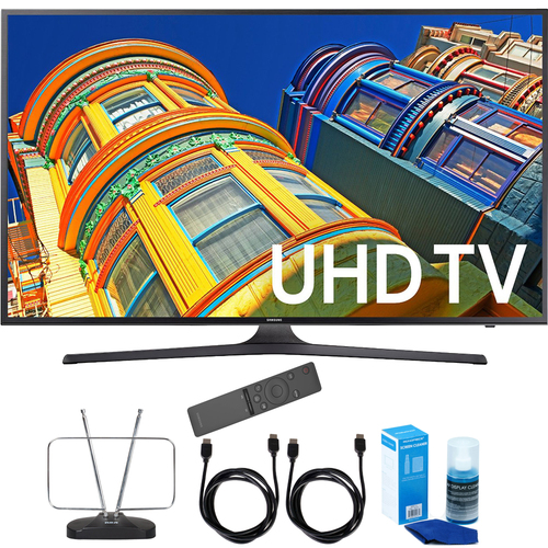 Samsung UN55KU6300 - 55` Smart 4K UHD HDR LED TV +Remote +Cord & Clean-Up Bundle